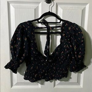 Urban Outfitters Floral Black Women's Top